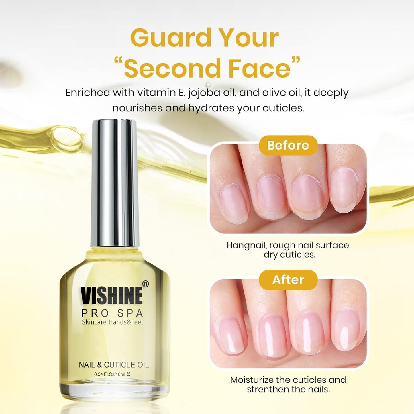 Vishine Cuticle Gel for Nails, 2pcs 15ml Cuticle Care Strengthener Oil, Repair for Damaged Nails, Moisturizing to Promote Nail Growth