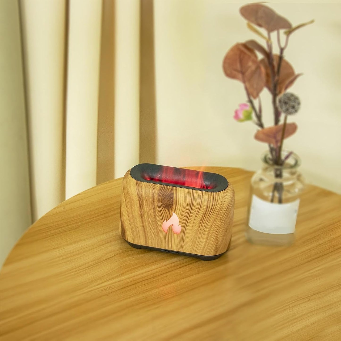 Multicolor LED Flame Mist Umidifier and Aromatherapy Diffuser - Ultra-Quiet 150ml USB-Powered Cool Mist Umidifier with 7-Color Light Effects for Bedroom, Office, Home and Car