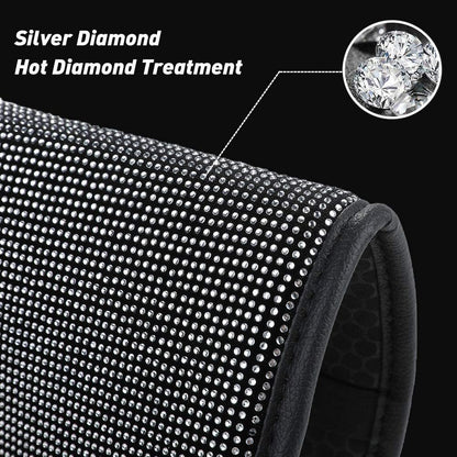 SUHU Bling Car Armrest Cover Cute Charming Auto Center Console Protective Cover Luster Crystal Rhinestone Car Arm Rest Cushion Pad Bling Car Interior Accessory for Women Girl 12.2 x 8.7 Inch 3