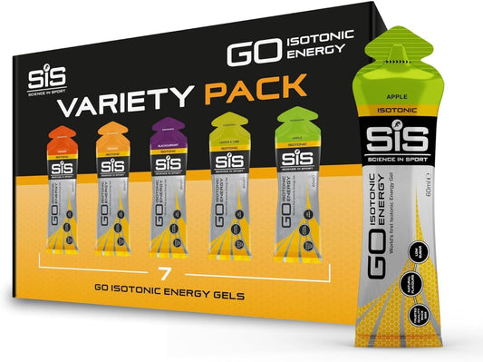 Science In Sport GO Isotonic Energy Gels, Variety Pack of Assorted Flavours, 60ml Per Serving (7 Pack)