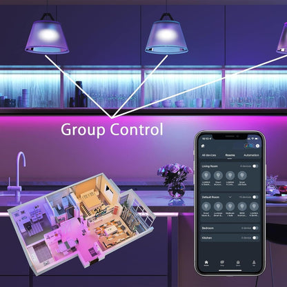 LUMIMAN Smart Light Bulb, Color Changing Smart Bulb Works with Alexa Google Home Smart Life App, RGB 16 Million Music Sync,2700K-6500K 800LM 60W Eqv., No Hub Required, 4 Pack