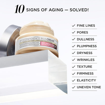 IT Cosmetics Confidence in a Cream - Hydrating & Anti Aging Face Moisturizer, Visibly Reduces Fine Lines, Wrinkles & Signs of Aging, Repairs Skin Barrier, With Squalane & Ceramides, For All Skin Types