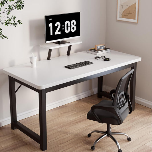 Mrsanmu Small Computer Desk for Bedroom,31.5 Inch Study Table with Small Desk for Home Office.