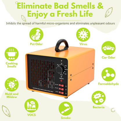 Snowtaros Ozone Generator 50,000 mg/h, Ozone Air Purifier with Timer 180Min, Air Freshener Ionizer for 900㎡, Ozonizer for Rooms Home Car Hotel