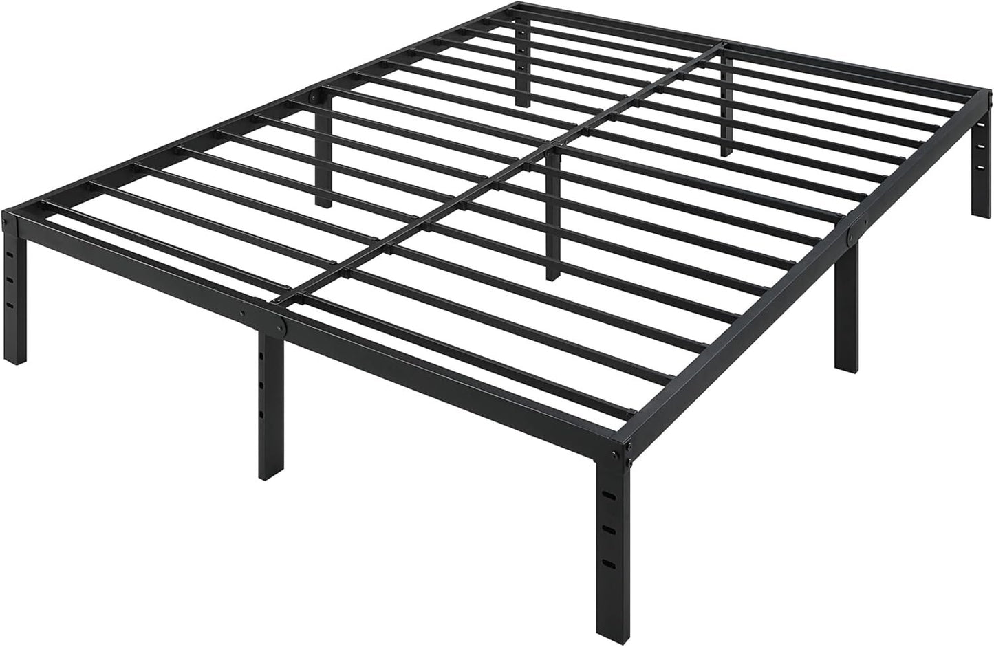 Lennox furniture Full Sturdy Steel Pre-Assembled 14 Slats Metal Platform Bed Frame Support No Box Spring Needed Fast and Easy Assembly