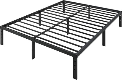 Lennox furniture Full Sturdy Steel Pre-Assembled 14 Slats Metal Platform Bed Frame Support No Box Spring Needed Fast and Easy Assembly