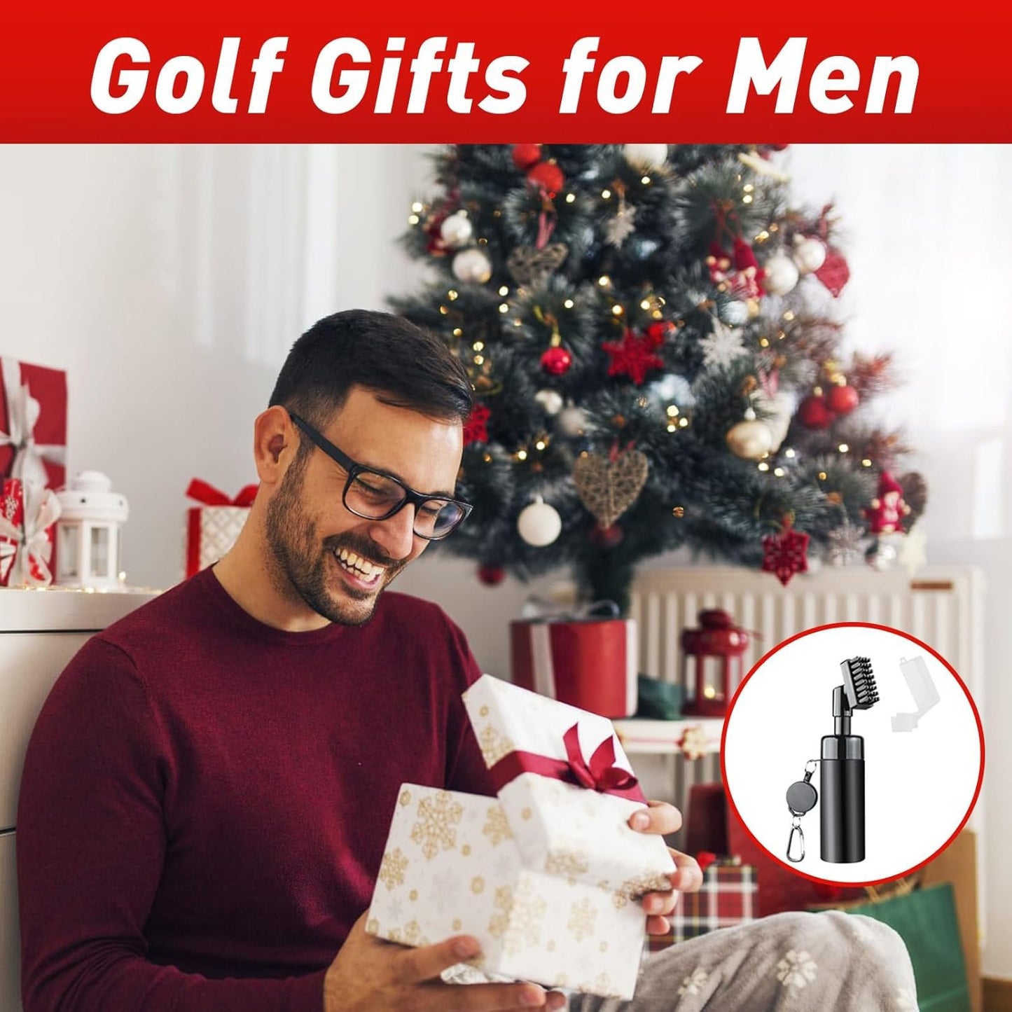 Golf Club Cleaner Brush, Golf Water Brush with Spray Bottle Holds 5 Ounces of Water, Golf Club Cleaning Kit - with Cover & Retractable Clip, Essential Golf Accessories for Men, Best Golf Gifts for Men