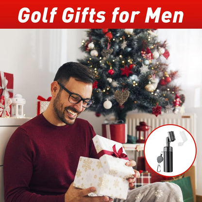Golf Club Cleaner Brush, Golf Water Brush with Spray Bottle Holds 5 Ounces of Water, Golf Club Cleaning Kit - with Cover & Retractable Clip, Essential Golf Accessories for Men, Best Golf Gifts for Men