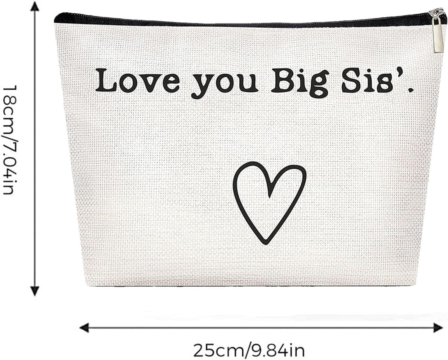 Travel Toiletry Bag - Best Sister Ever Large Organizer Sister, Portable Travel Toiletries Hygiene Bag, Funny Christmas Birthday Makeup Cosmetic Bag, Love You Big Sis, Unisex
