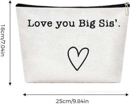 Travel Toiletry Bag - Best Sister Ever Large Organizer Sister, Portable Travel Toiletries Hygiene Bag, Funny Christmas Birthday Makeup Cosmetic Bag, Love You Big Sis, Unisex