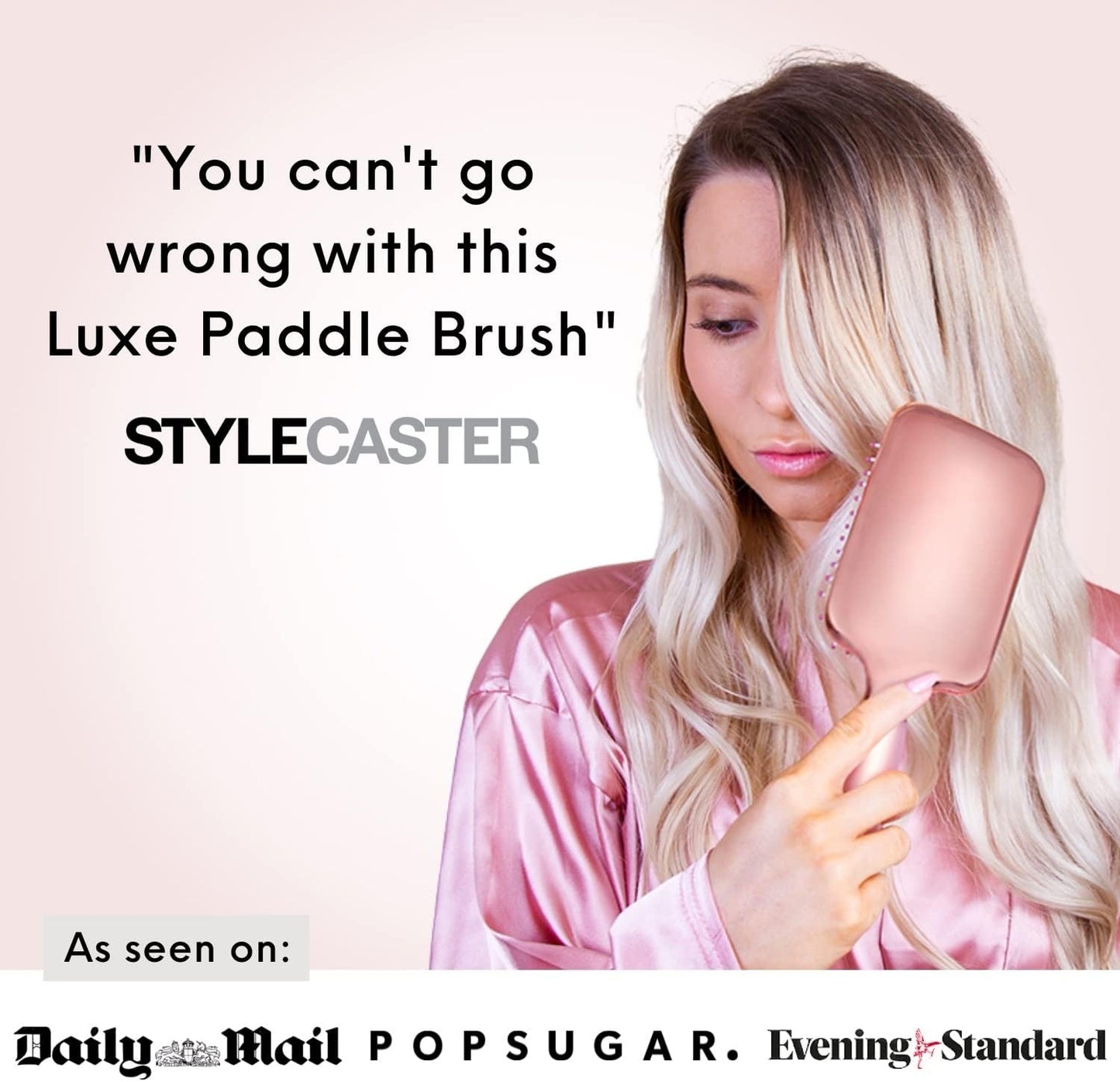 Lily England Paddle Brush Best for Detangling Straightening Hair and Blowdrying Rose Gold Hairbrush