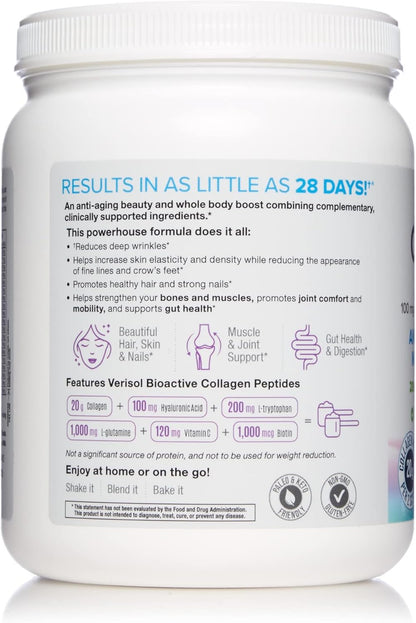 Natural Factors - Total Body Collagen Bioactive Peptides Unflavoured, 500g Powder - Complete Amino Acid Supplement with Hyaluronic Acid, Glutamine and Biotin - Hydrated Skin, Muscle & Joint Recovery
