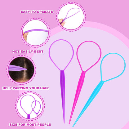 6 Pieces Hair Clip Hairstyle Accessories for Tail, French Twister Hair Twister for Women Girls, Tail Braid Tool, Multicolor