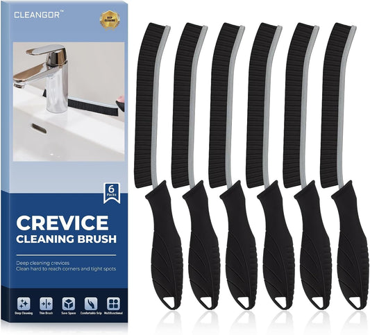 Cleangor Crevice Cleaning Brushes, Cleaner Scrub Brush Tool for Hard to Reach Tight Space, Home Essentials, Cleaning Supplies for Shower, Bathroom, Kitchen, Toilet, Window