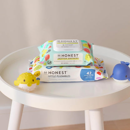 The Honest Company Plant-Based Snot Removing Wipes | Soothing Nose + Face Wipes with Aloe | Hypoallergenic for Sensitive Skin, EWG Verified | Fragrance Free, 60 Count