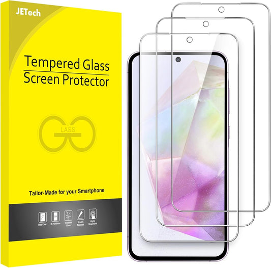 JETech Screen Protector for Samsung Galaxy A35 5G 6.6-Inch, 9H Tempered Glass Film, Anti-Scratch, HD Clear, 3-Pack