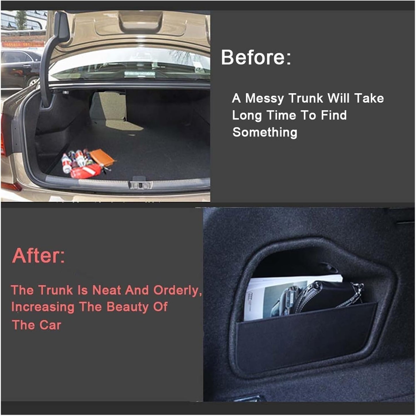 MEFALO For Audi, A4 B8 B9 A3 8V 8P Q3 8U Auto Accessories,Car Trunk Side Storage Organizer Board Trunk Storage Plate Plank Accessoriesf Trunk Organizers(For A4 09-16)