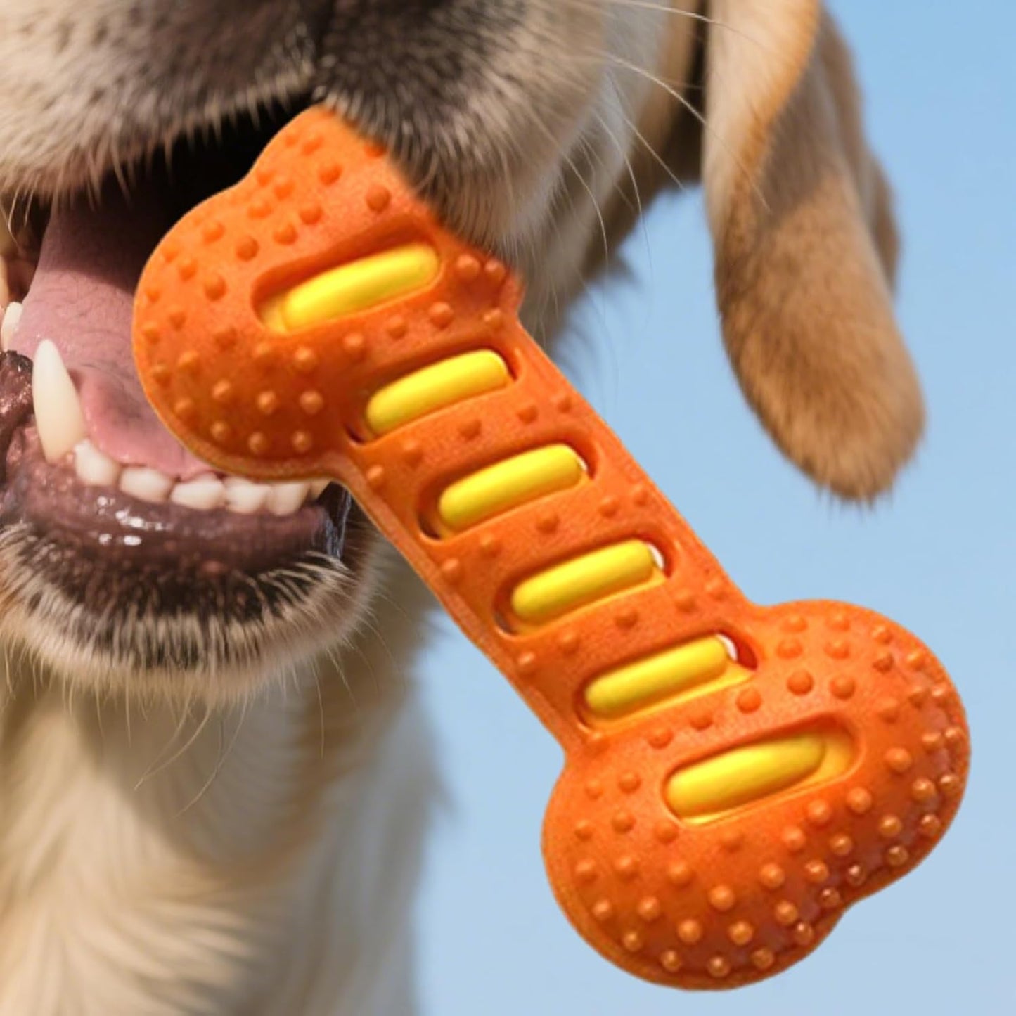 Generico Puppy Chew Toys for Teething, Bone Shape Dog Squeaky Toys, Interactive Pet Supplies for Indoor Play, Crate Training, Teething Relief, Cleaning, Safe & Durable Pet Chew Toys