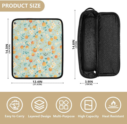 Borsa da viaggio per utensili da donna con tappetino rimovibile resistente al calore, borsa da viaggio organizer per utensili caldi e accessori per la cura dei capelli, essenziali da viaggio per donne