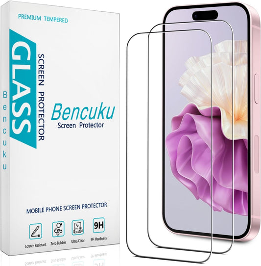 [2 Pack] Bencuku Screen Protector for iPhone 16 Plus 6.7-Inch Tempered Glass, Anti-Scratch, Bubble Free, Case Friendly