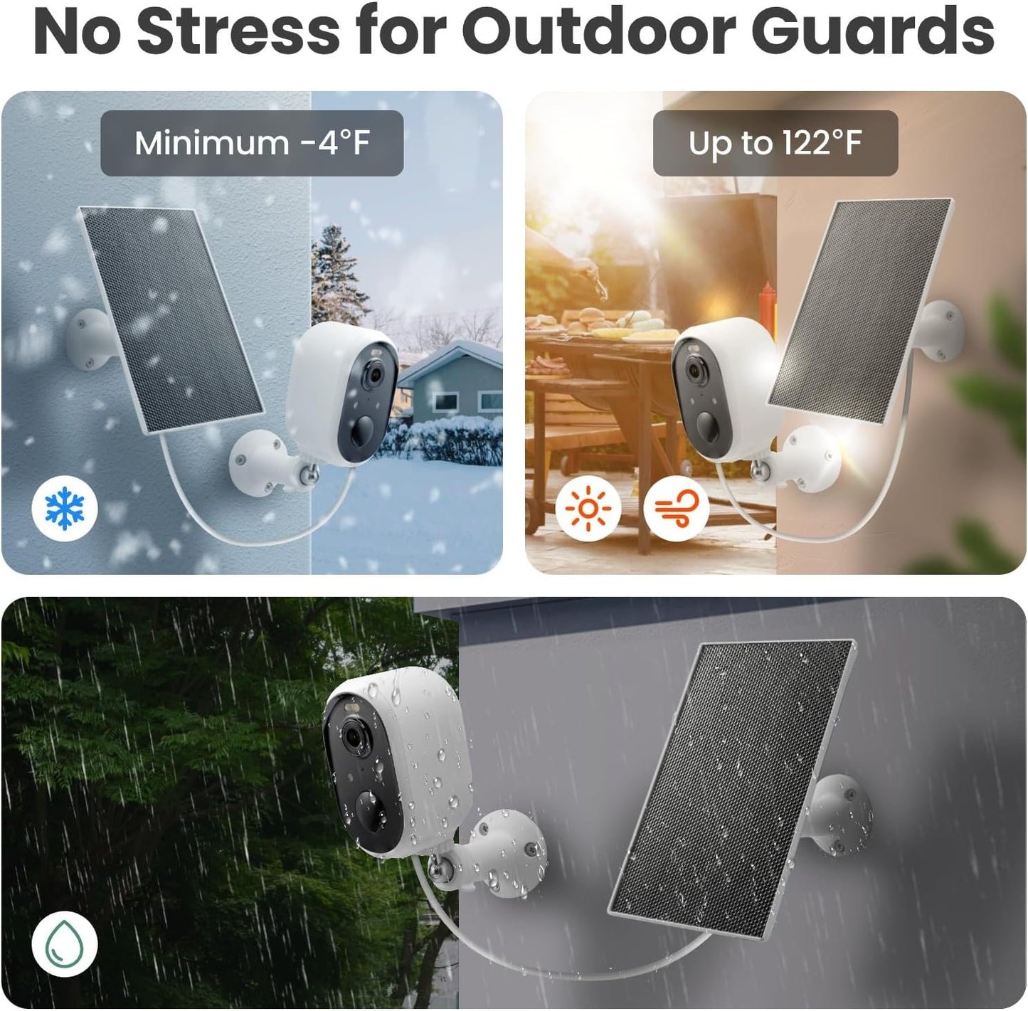 Solar Security Camera Outdoor Wireless, 2K Color Night Vision, Battery Powered PIR Motion Detection,2.4GHz WiFi Cameras for Home Surveillance, Light and Sound Alarm, 2-Way Audio