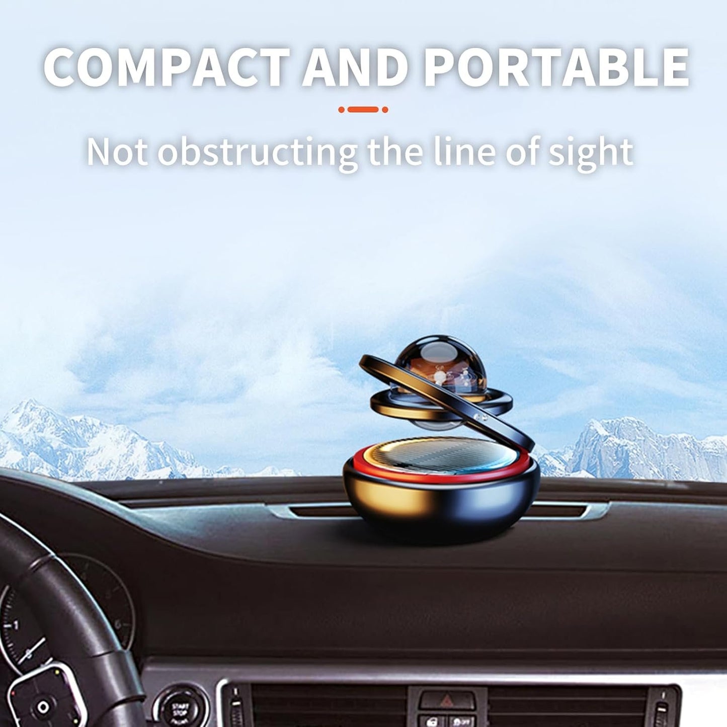 Kwak's Car Air Freshener Solar Energy Air Purifier for Car Interior Autorotation Decoration Accessories(black)