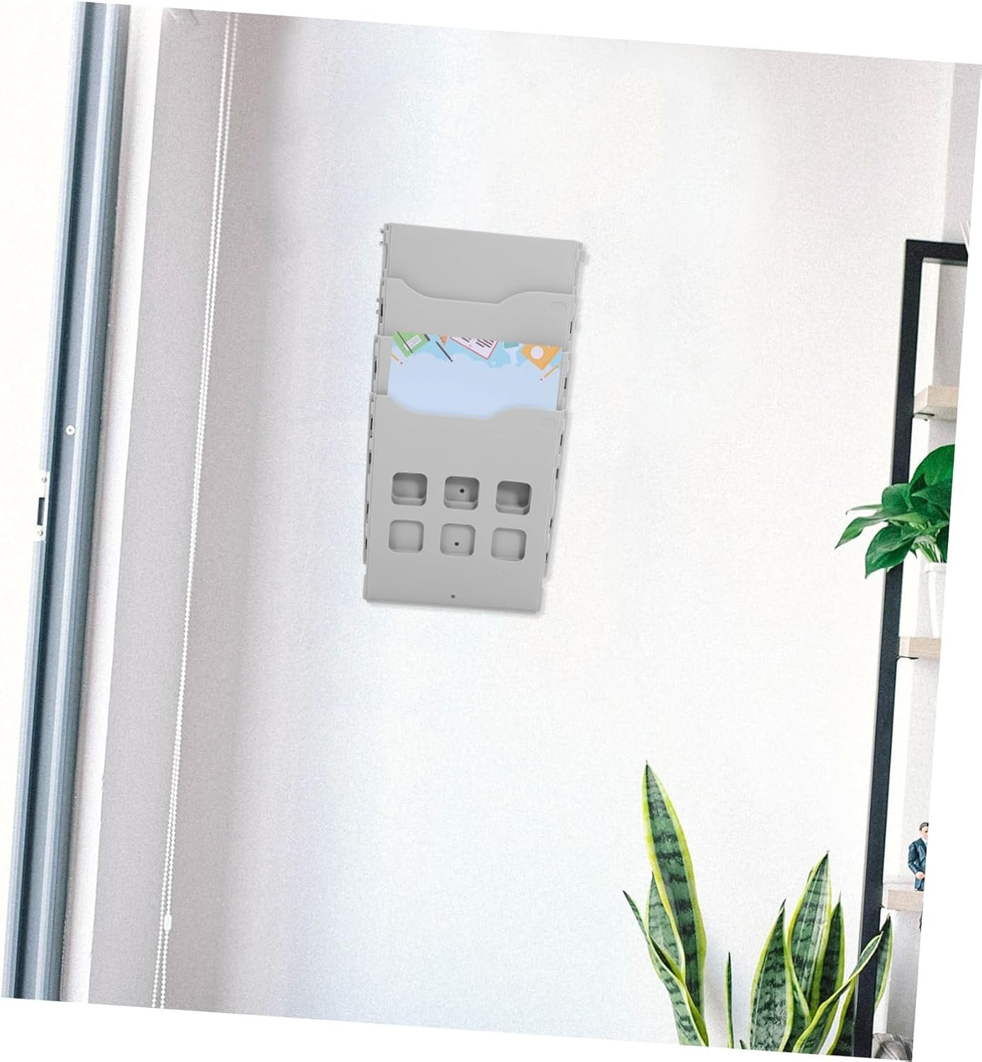 jojofuny Wall Mount Document Holder Multi File Rack for Office Storage Capacity Retractable Design Efficient Organization for Workspace Warehouse Use