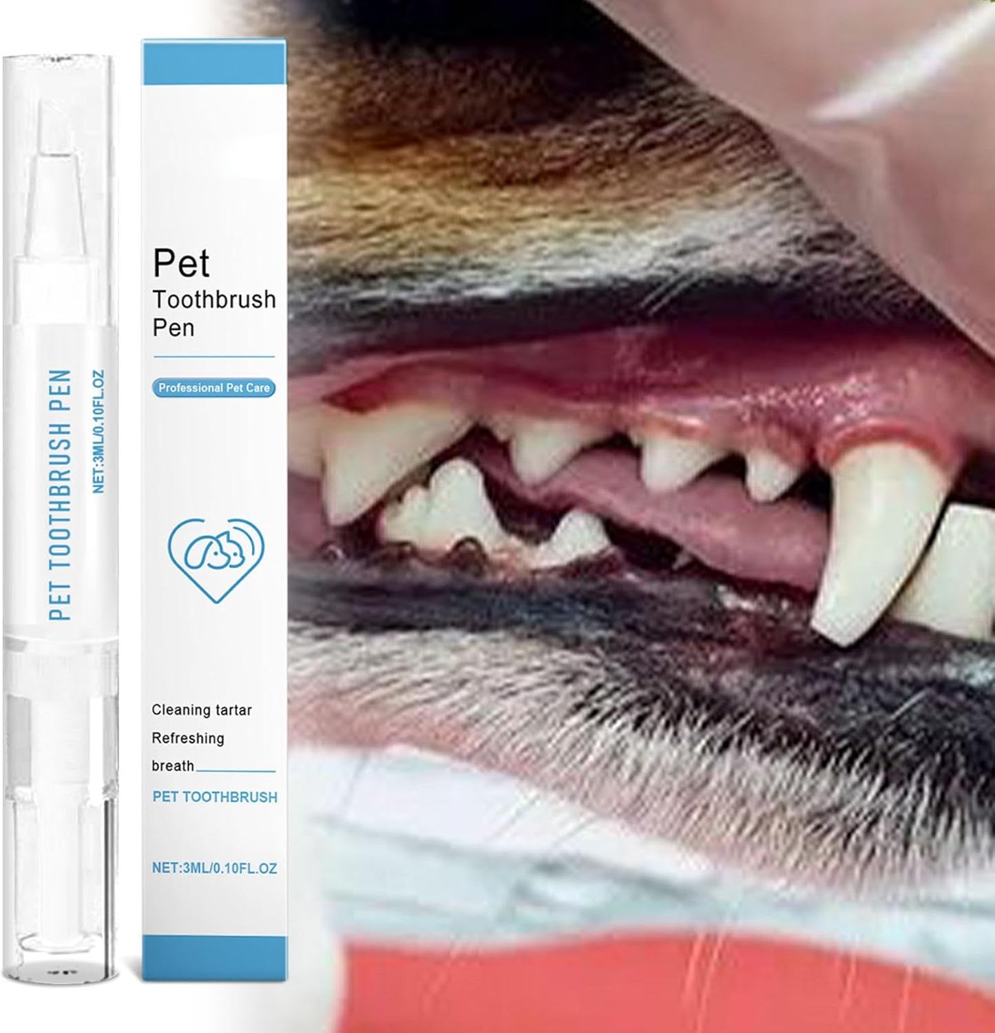 Pet Toothbrush Pen, Gentle Oral Care Tool, Ergonomic Dog & Cat Toothbrush, Soft Bristles on Sensitive Teeth, Compact Design, Ideal for Home or Travel, Perfect for Dogs, Puppies, and Cats