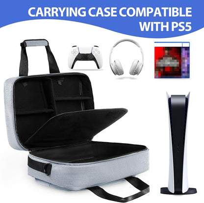 UUBOXS Carrying Case for PS5/PS5 Pro/PS5 Slim, Upgrade Protective Travel Bag for PS5 Disc/Digital Edition, Large Capacity Storage Bag Compatible with PlayStation 5 Controller Console Accessories