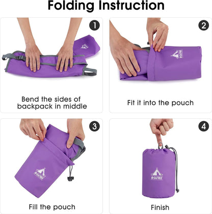 G4Free 10L Hiking Backpack Waterproof Lightweight Hiking Daypack Small Outdoor Travel Foldable Shoulder Bag