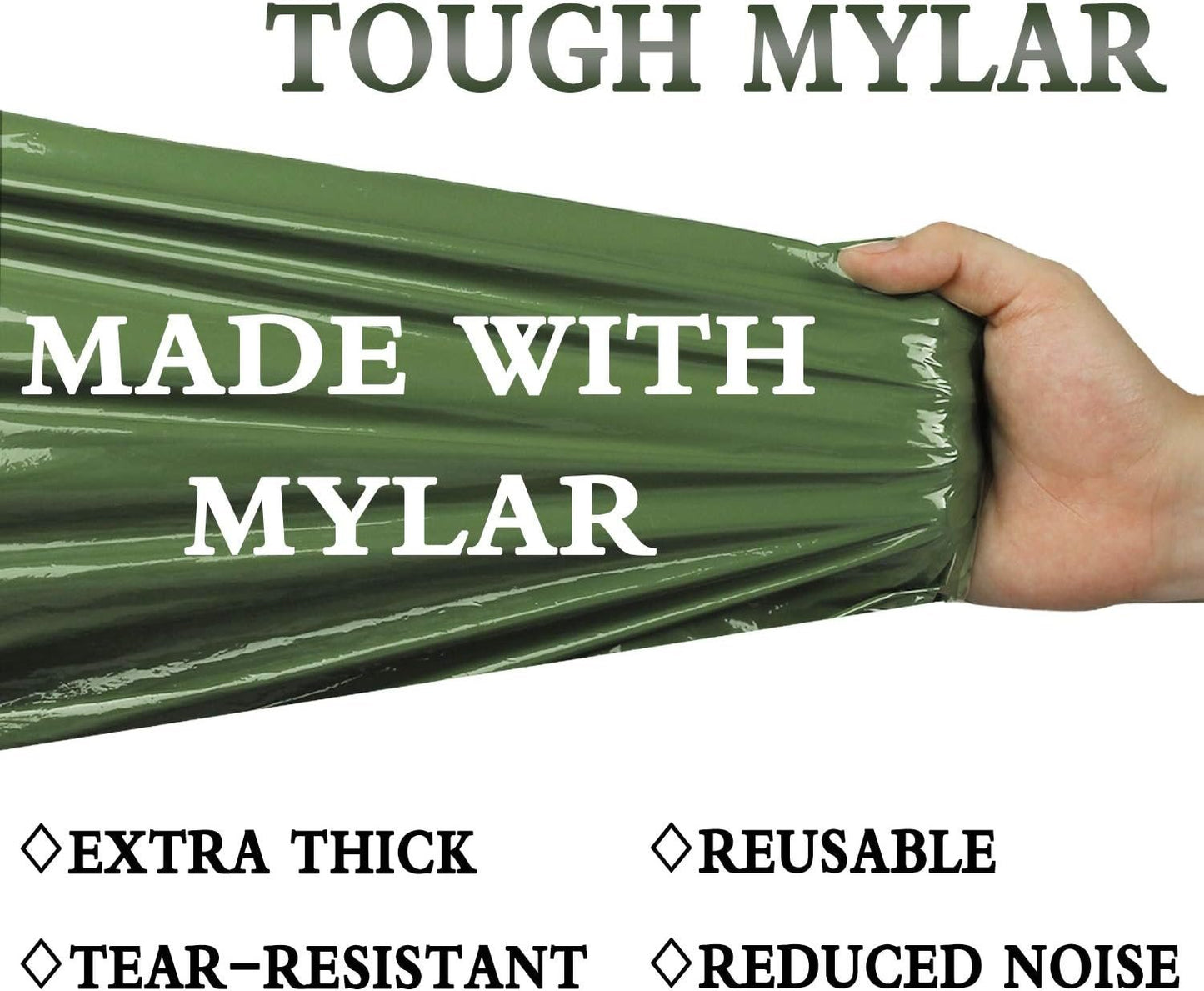 Delmera Emergency Survival Sleeping Bag, Lightweight Waterproof Thermal Emergency Blanket, Bivy Sack with Portable Drawstring Bag for Outdoor Adventure, Camping, Hiking, Orange (Green- 2 Packs)