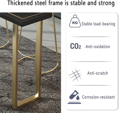 Modern Style Solid Wood Bar Table with Rustic Table Top & Metal Base Industrial Counter Height Dining Table for Balcony Patio or Pub Narrow Design for Small Spaces Outdoor Side Table for Ent