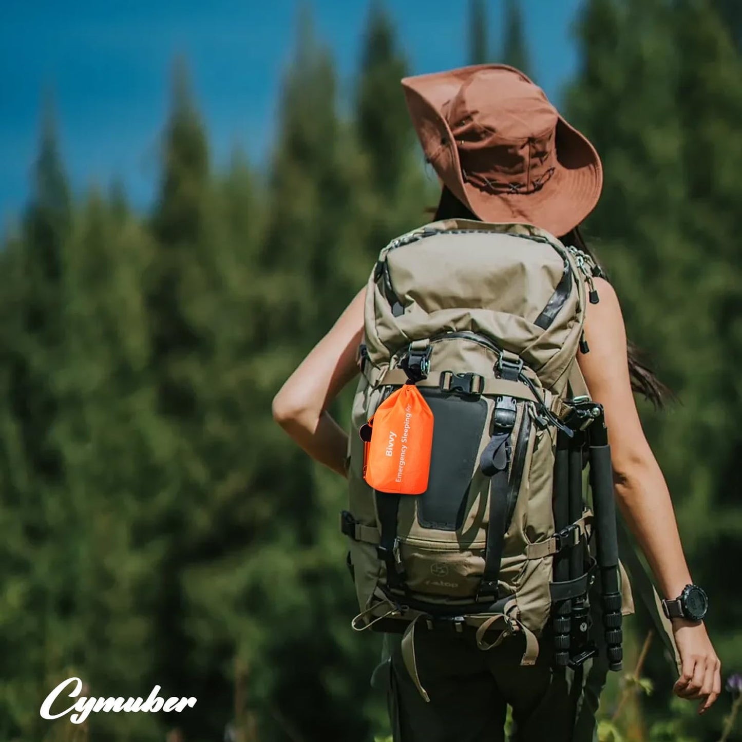 Emergency Sleeping Bag Survival Bag,Cymuber 2 Pack Portable Waterproof Thermal Bivy Sacks Tac Bivvy Bags,84"x36" Camping Mylar Sleeping Bag Survival Gear Emergency Blankets Survival Shelter