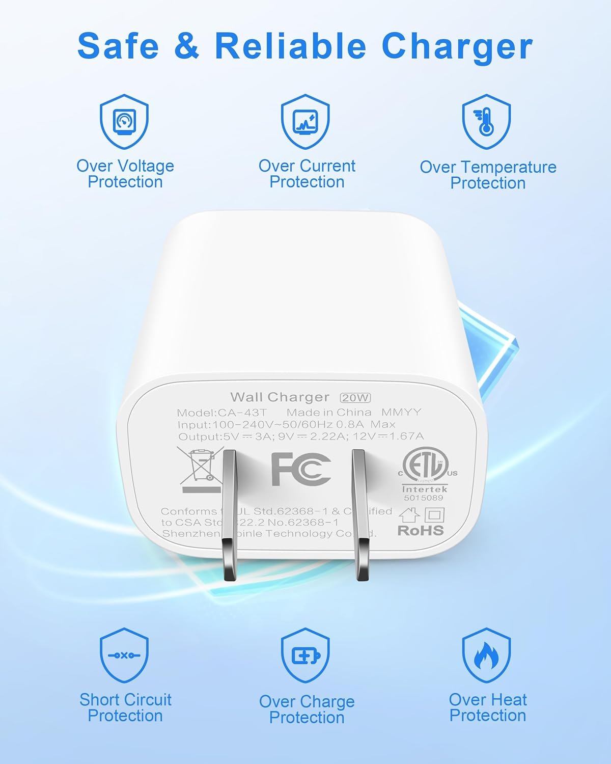 for iPhone 16/15 Pro Max Charger, 20W Fast Charging USB C Charger Block Wall Power Adapter + 6FT USB-C Cable for iPhone 16 Pro Max Plus 16e, iPhone 15 Pro Max, iPad Pro 12.9/11/13 inch, Air 4/5