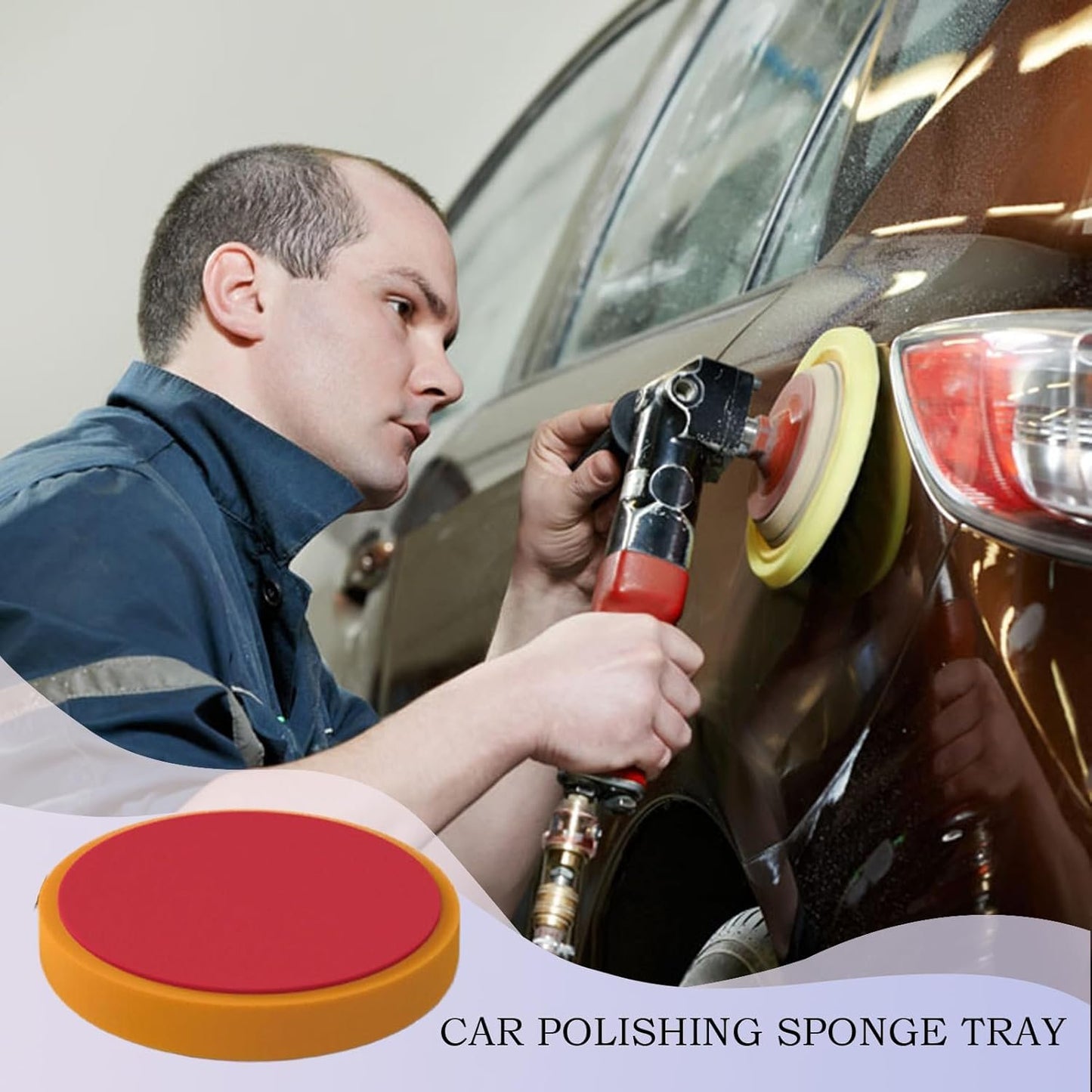 Reusable Polishing Pads, Wax Applicator Pad,5.91x5.91x0.98 inches Automotive Tools Equipment for Tire Dressing, Interior Cleaning, Dashboard Detailing, and Exterior Wheel Shine