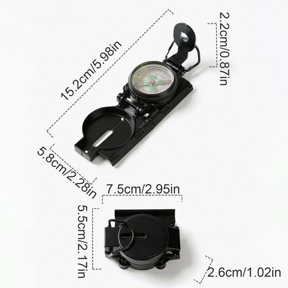 Hiking Survival Compass, Portable Survival Gear, Aluminum Alloy Pocket Compass, 5,98 x 2,28 x 0,87 pollici Small Navigation Tool for Outdoor Travel, Camping, Backpacking, Hunting, multicolore, Random