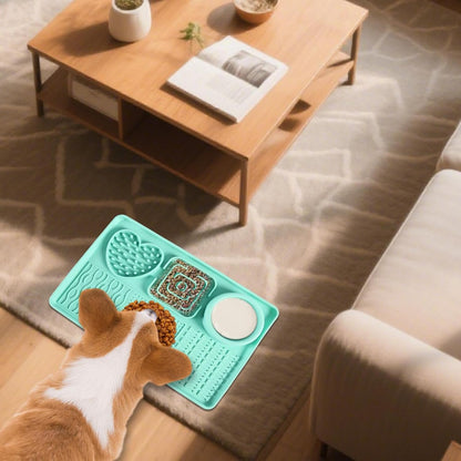 Lick Pads Dogs, Silicone Licking Mat, 11.81x7.87in Interactive Non-Slip Slow Feeder Puzzle Bowl, Pet Calming Mat for Grooming, Bathing, Feeding, Training, Enrichment