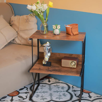 aboxoo Printer Stand for Desk, Desktop Printer Shelf Large Printer Stands 3 Tiers Multi-Purpose Desk Office Organization Shelves for Home Office Printer Fax Book, Rustic Brown