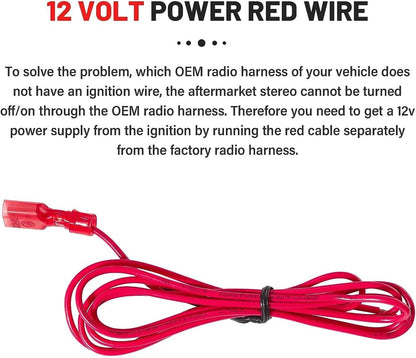 RED Wolf Car Radio Wiring Harness w/Antenna Adapter Compatible with 2002-2008 GM Chevy Silverado Impala GMC Sierra Buick Aftermarket Stereo CD Receiver Wire Cable Aerial Connector Plug