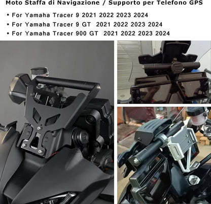QJY-Motor Part-Store Tracer9/900 Motorcycle Navigation Front Bracket GPS Phone Holder for TRACER 9 GT Tracer 900 GT 2021 2022 2023 2024