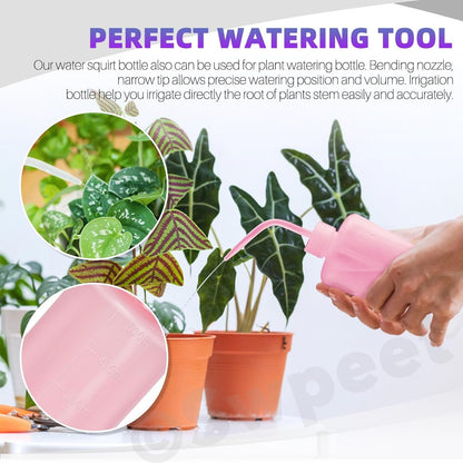 Swpeet 3Pcs 500ML/250ML/150ML Safety Bottles Watering Tools with 5Pcs Small Funnels Assortment Kit, Wash Bottles Water Squirt Bottle Succulent Watering Squeeze Bottle for Irrigation, Plant Washing
