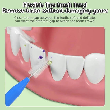 MdybF 60 Pieces/Box Push Pull Pull Intedental Brush 0.6 – 1.5 mm Cleaning Between Teeth Care Oral Orthodontic I Shape Floss – 60 Pieces Mixed