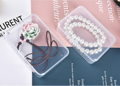 Thintinick 8-Pack Rectangular Plastic Storage Containers Box with Hinged Lid for Beads and Crafts, 4.5 x 3.3 x 1.1 inch / 115 x 85 x 28 mm (Translucent)
