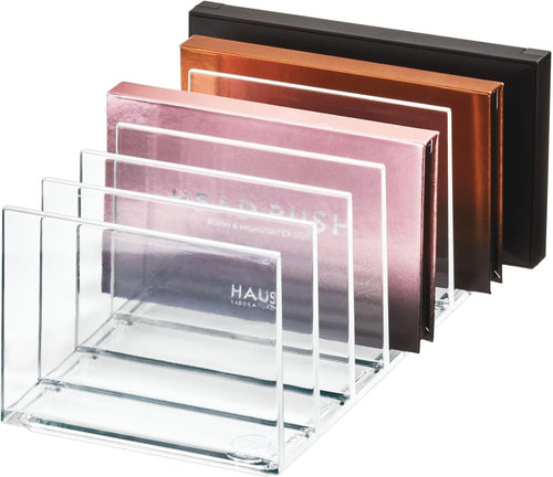 iDesign Signature Series by Sarah Tanno 7-Compartment Makeup Palette Organizer, Clear/Matte White