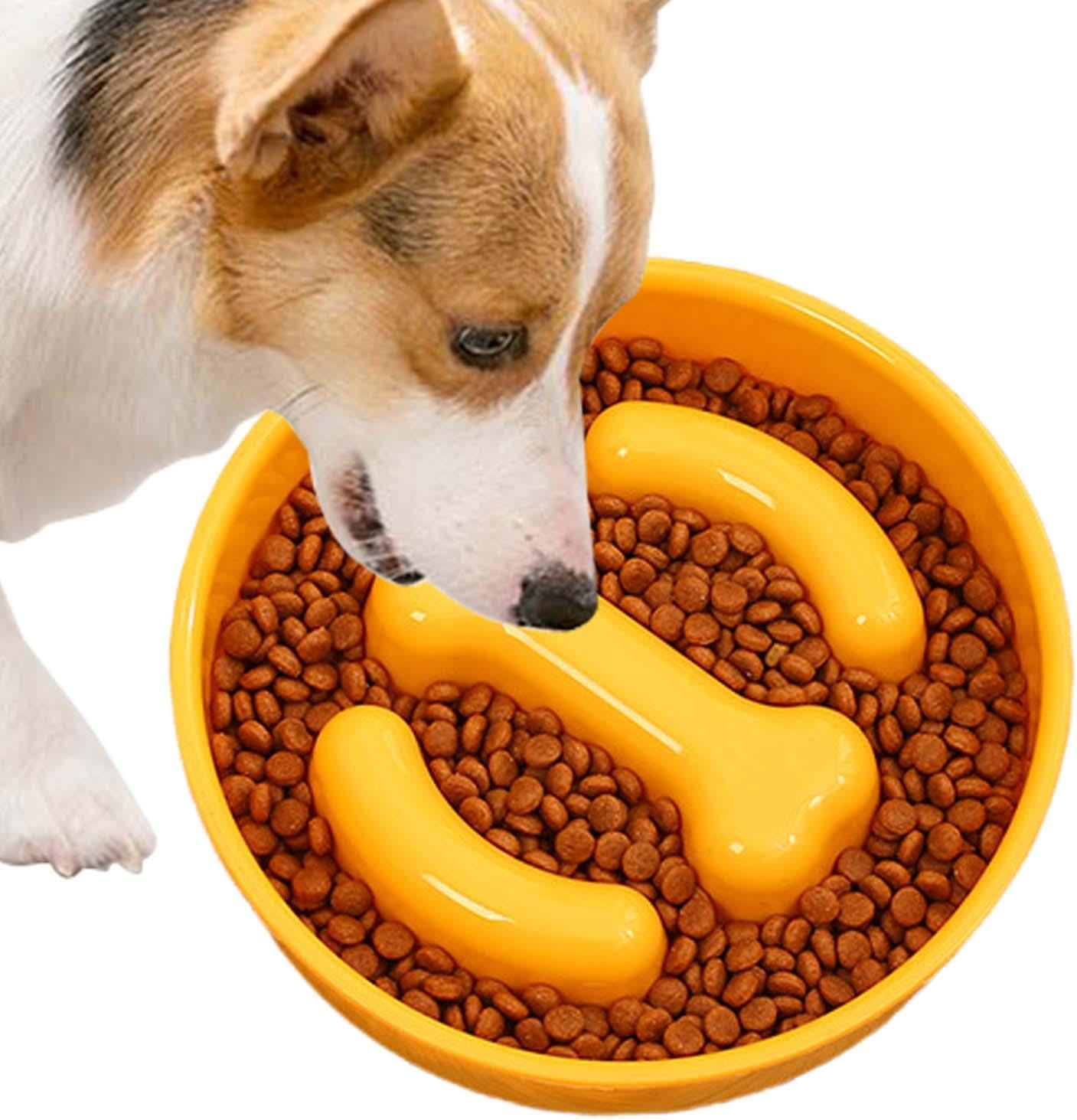 Vbnuyhim Ciotola lenta per gatti, irrigazione e alimentazione lenta, anti-soffocamento, per animali domestici, base antiscivolo, per mangiare sano, per pollo a dadini, manzo a scatti