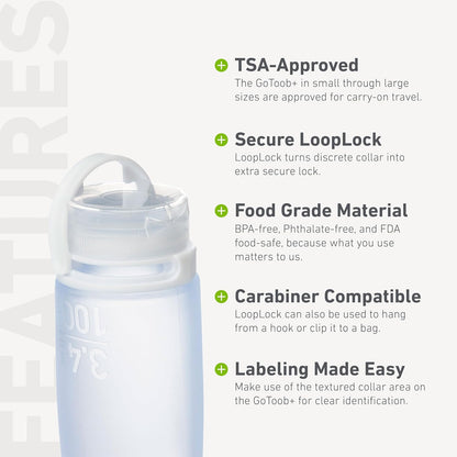 humangear Gotoob+ Silicone Travel Bottle with Locking Cap, 3-Pack, Large (3.4oz)