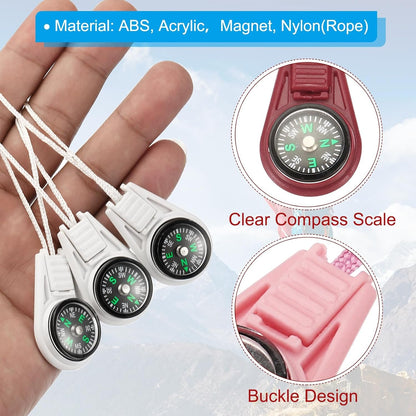 PATIKIL Mini Survival Compass, 25 Pack Button Compass Bulk Kit for Outdoor Hiking Camping Travelling Party Favors