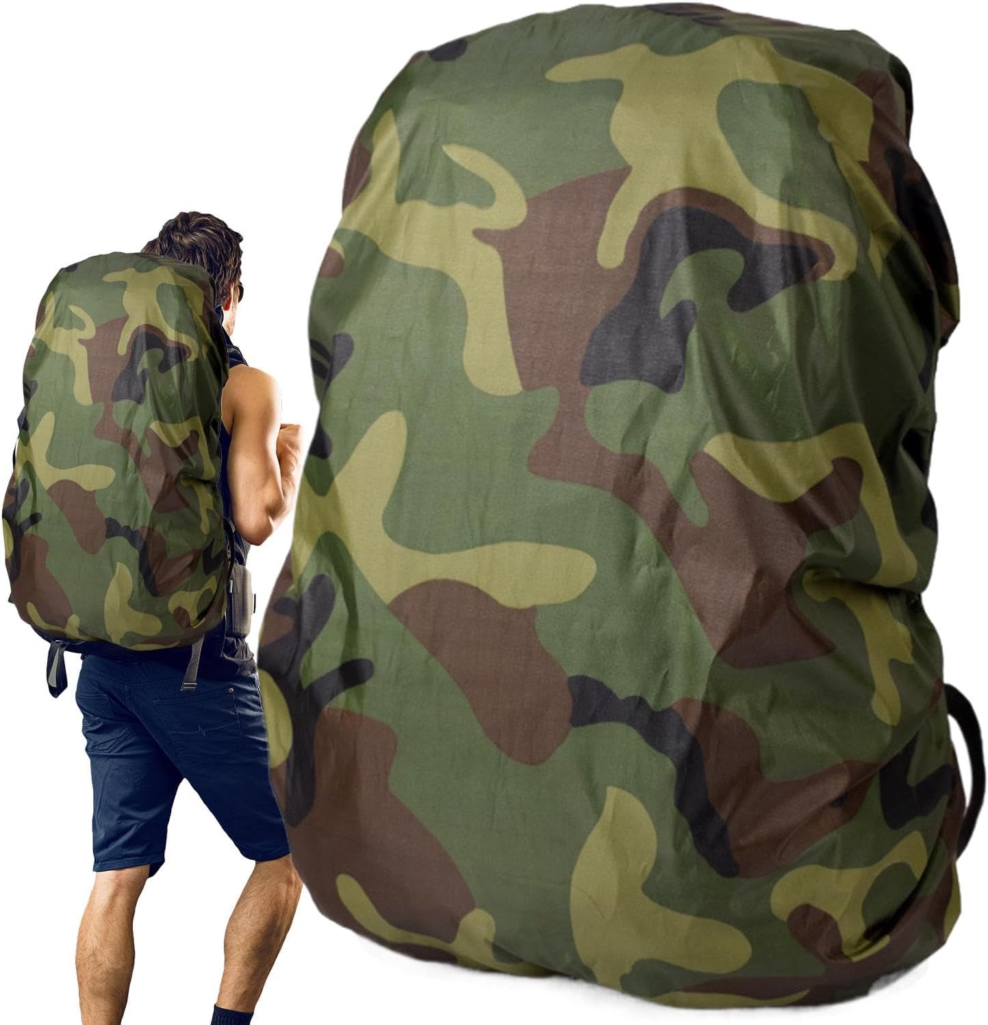 Waterproof Backpack Cover, Travel Daypack Rain Protector, Compact and Portable Shield for Hiking, Camping, and Cycling Gear, Durable Outdoor Backpack Protection