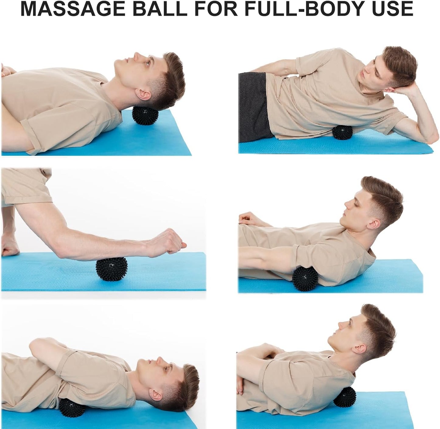 Hard Spiky Massage Ball Pack of 2. Plantar Fasciitis Relief Ball, Foot Massage Ball. Trigger Point Massager Therapy Balls for Muscle Recovery Myofascial Release Pain Relief