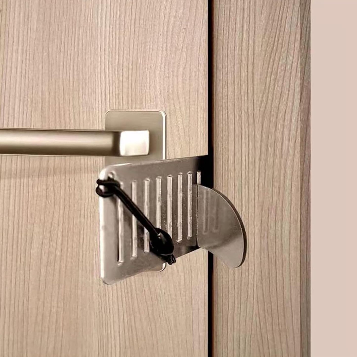 Portable Door Lock, Child Safety Device, Adjustable Security Lock, Heavy-Duty Stainless Steel, No Tool Quick Install, Compact Travel-Friendly Design, For Home Or Apartment Use, 3.15in